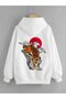 Men's White Hooded Back-Printed Sweatshirt