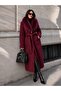 Fur Collar Detailed Belted Long Cashmere Coat - 3