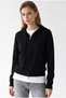 7076 Women's Hooded Zippered Soft Textured Knitwear Cardigan Black - 2