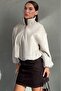 Beige Cashmere Bomber Women's Jacket Mg2902 - 2