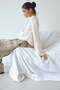 Tie-back boat-neck blouse - 2
