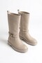 Zrne-C01 Premium Beige Nubuck Zippered Boots - 4