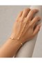 Gold Color Stone Flower Detailed Thin Chain Women's Shahmeran Bracelet - 5