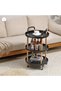 Round Side Table -3 Tier White - Versatile Space-Saving Elegant Design End Coffee Side Table Nightst - 5