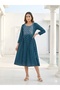 Teal-Blue Embroidered Rayon Anarkali Kurti - VVB9529 | Teal-Blue-Size:2XL-44-Inches