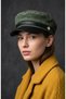 Women's Suede Textured Leather Visor Captain Hat Vintage Cap Ribbon Detailed Winter Painter Hat Baker Boy Trend Accessory - 7
