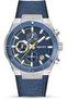 DT008 Men's 43.5mm Blue Dial Blue Leather Strap Analog Watch