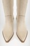 Beige Tem Cream Matte Suede Western Cowboy Boots - 4