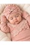5 Piece 100% Cotton Lace Embroidered Newborn Baby Girl Hospital Discharge Bodysuit Set Gift - 6