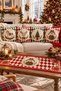 New Year's Throw Pillow Cover Set of 4 with Runner