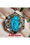 Turquoise Stone - Rutil Quartz Crystal Orgonite Necklace - 2 - (Only Hand Made) - 5