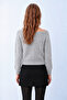 Women's Gray Melange Boat Neck Soft Textured Knitwear Sweater - 6