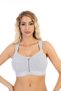 1149 Women's Underwire-Free Front-Zipper Gathering Sports Bra Suitable for Post-Surgery