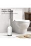 Toilet Brush, Toilet Bowl Brush Holder Set: Bathroom Deep Cleaning Toilet Brush with Curved Bristle for Dead Corner Clean, Solid Handle and Durable Bristles for Bathroom Cleaning, White - 5