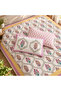 Floral Handblock Printed Cotton Bedsheet – Pink & Mustard - 2