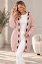 Women's Hooded Long Sleeve Open Front Diamond Patterned Stripe Detailed Stylish Relaxed Fit Daily Powder Knitwear Cardigan - 2