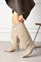 Nora XL Wide Toe Women's Pointed Toe Thin Heeled Below the Knee Boots - 3