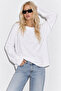 Oversize Long Sleeve Three-Thread Sweatshirt – Ecru - 3