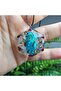 Turquoise Stone - Rutil Quartz Crystal Orgonite Necklace - 2 - (Only Hand Made) - 4