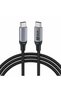 كابل USB-C إلى USB-C، بقوة 100 واط كحد أقصى، شحن سريع، بطول 1.8 متر، نوع C، مضفر من النايلون، نقل بيانات بسرعة 480 ميجابت في الثانية، متوافق.