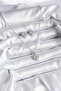 316L Steel Chain Silver Color Zircon Stone Heart Model Women's Necklace Earring Set - 2