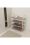 4-Tier Wooden and Metal Shoe Rack White & Brown - 60×50×20cm - 4