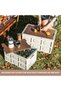 Foldable Storage Box, 55L Multifunctional Outdoor Stackable Bins, Stackable Crates With Wood Lid, fo - 5