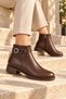 Women's Trendy Design Stone Buckle Ankle Boots Low Heeled Comfortable Daily Boots - 3