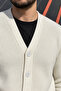 Men's Winter, V-Neck, Regular Fit, 5 Buttons, Basic, Knitwear Knitted Sweater-Cardigan Pltk24 - 4