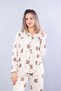 27019 milan soft shirt collar teddy bear pattern pajama set - 4