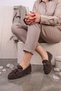 Novan Pre-Crocheted Tassel Detail Women's Daily Shoes Brown - 3