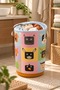 Single Teach-And-Learn Animal Patterned 20 L Plastic Body Multi-Purpose Basket with Drawstring Lid - 3