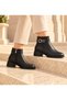 Women's Trendy Design Stone Buckle Ankle Boots Low Heeled Comfortable Daily Boots - 2