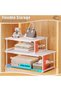 2 Pack Expandable Cabinet Storage, Shelf Stackable Organizer, Closet Shelves Expandable, Adjustable - 3
