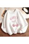 Girly Printed Cotton 3 Thread Threaded Crew Neck Oversize Sweatshirt