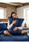 Striped Satin 2 Pcs 50X70 cm Navy Blue Pillowcases - 3