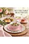 Porcelain ARLO 12-Pc Dinner Set – Elegant Pink, 4 Dinner Plates, 4 Side Plates, 4SmallBowls - 4