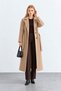 Patterned Long Belted Women's Cashmere Coat - 2