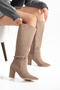 Bihter Women's Daily Buckle Heeled Zippered Winter Boots - 2