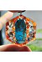 Turquoise Stone - Rutil Quartz Crystal Orgonite Necklace - 4 - (Only Hand Made) - 3