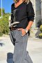 Italian Gray Pocket Belted Pipe Leg Corduroy Casual Trousers 100 40 - 3