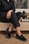 Arden Front Beaded Stone Detail Women's Daily Shoes Suede Black - 3
