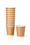 75 Pcs 8 oz Double Wall Kraft Coffee Cups Without Lids Double Wall Hot Drink Paper Cups - 2