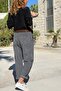 Italian Gray Pocket Belted Pipe Leg Corduroy Casual Trousers 100 40 - 5