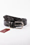 Smoked Gray Stone Crocodile Pattern Leather Belt 3.5 cm - 4