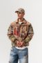 Courtyard Tapestry Fabric Vintage Floral Pattern Snap Button Men's Coat - 6