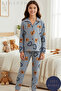 Girl's Suede Fabric Front-Button Winter Pajama Set - Soft Textured New Season (Ages 5-13) - 3