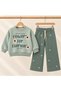 Floral Printed Girls' 3-Thread Tracksuit Set, Ages 3-10 - 2