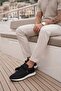 Delta Black-Orange Knitwear & Genuine Leather Sneaker - 5