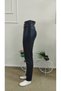 Women's high-waisted leather leggings with front criss-cross detail and button accents. - 7